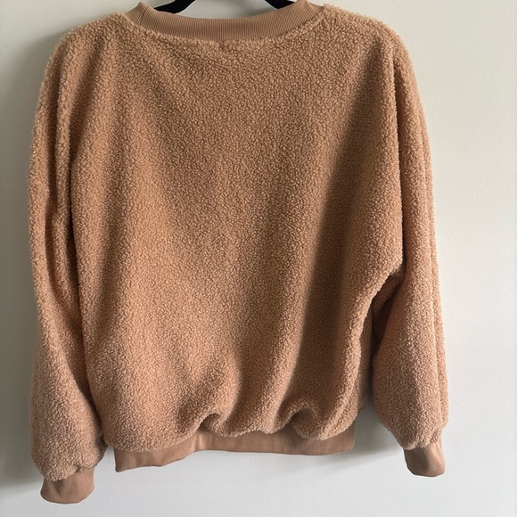 Kingfen Cozy Teddy Fleece Pullover Sweatshirt - Camel - Picture 5 of 5